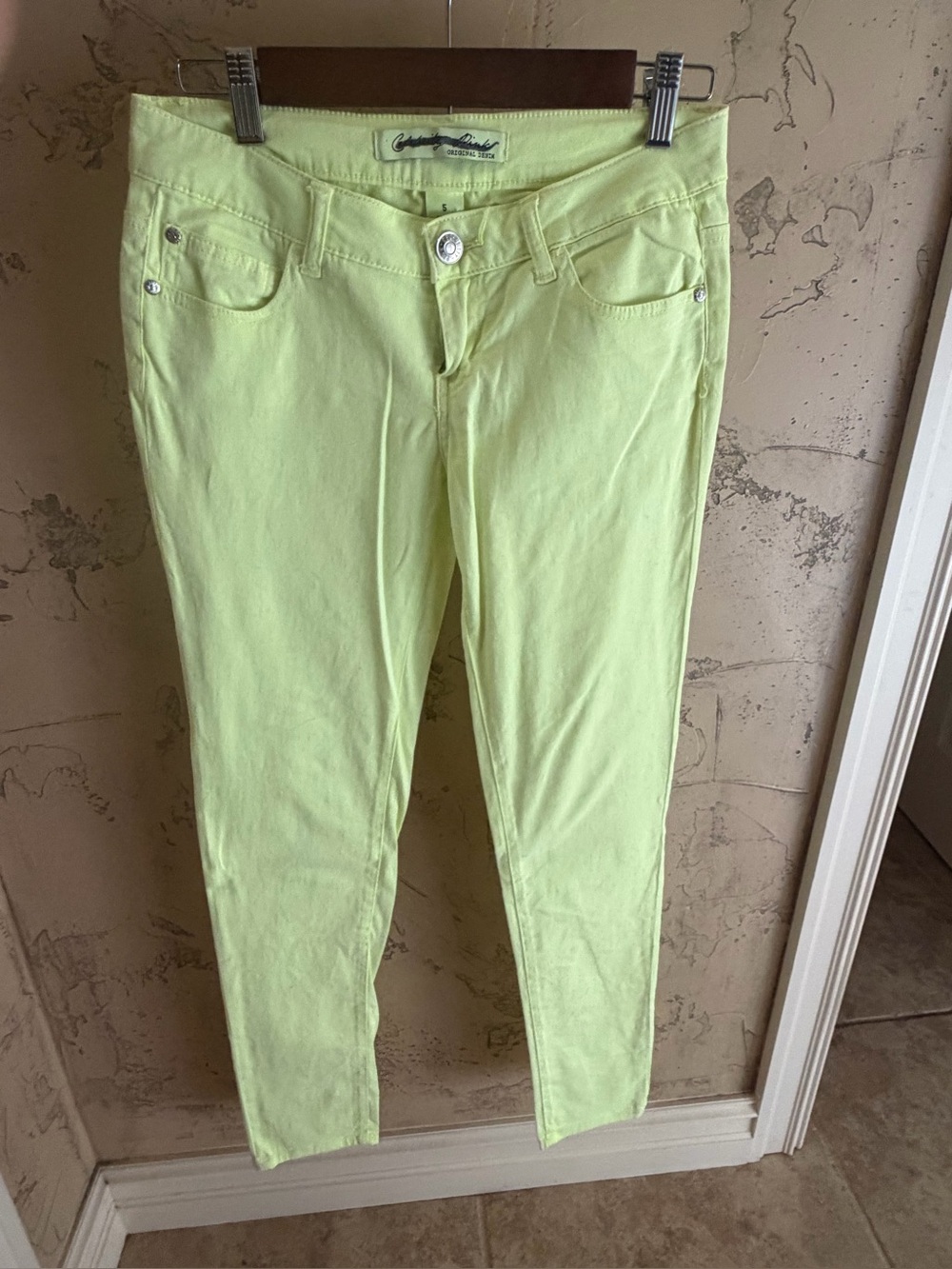 Celebrity Pink  Neon Lime Skinny Jeans Size 5